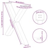  Noge za blagovaonski stol u obliku slova X, 3 kom, antracit, 90 x (72-73) cm, čelik | shoptok.hr