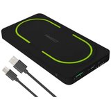 Pro User Wireless Powerbank 10000 mAh Quick Charge 3.0, Power Delivery 3.0 li-ion crno-zelena istovremeno punjenje i pražnjenje, prikaz statusa | Eponuda.ba