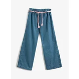 Koton Palazzo Jeans Belt Elastic Waist Cotton