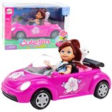 Mini lutka u kabrioletu s psom - rozi | shoptok.hr