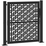 vidaXL Vrtna vrata crna 105x106 cm dizajn čeličnog križa | shoptok.hr