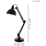 Eglo Borgillio stolna/1, e27, crna | shoptok.hr