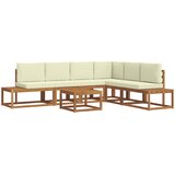  Set vanjskih sofa s jastukom 7 Komad Prirodna i krem | shoptok.hr