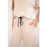 Kesi Włoski Cotton set blouse + trousers beige | Shoptok.si