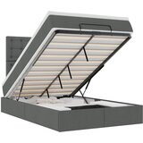 Maison Chic Otomanska Posteljni okvir - Dvoposteljna postelja - Zakonska postelja z vzmetnico & LEDs temno siva 120x200 cm-J264, (21774889) | Shoptok.si