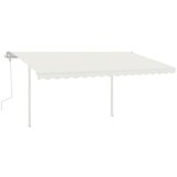 vidaXL Tenda na ručno uvlačenje sa stupovima 4 5 x 3 m krem | shoptok.hr