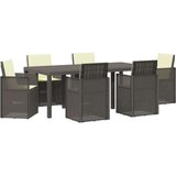  Komplet za jedilnico v vrtu 7 pcs Svetlo siva in krem PP, (5000301233) | Shoptok.si