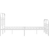  Metalni okvir kreveta uzglavlje i podnožje bijeli 120x200 cm | shoptok.hr