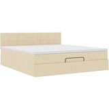 vidaXL Otomanski krevet s madracem krem 160x200 cm od tkanine | shoptok.hr