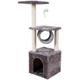  Grebalica za mačke s kućicom, tunelom, platformama i igračkom XL - 30x30x107cm | Shoptok.si