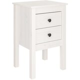 Furnova Nočna omarica bela 40x35x61,5 cm trdna borovina, (21925846) | Shoptok.si