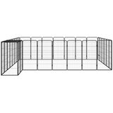  Ograda za pse s 30 panela crna 50 x 100 cm čelik obložen prahom | shoptok.hr