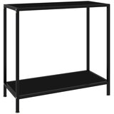  Konzolni stol crni 80 x 35 x 75 cm od kaljenog stakla | shoptok.hr