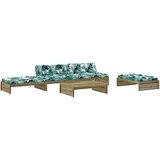  The Living Store Vrtna garnitura 5-delna z blazinami impregnirana trdna borovina - Vrtna Sedežna Garnitura, (21446031) | Shoptok.si