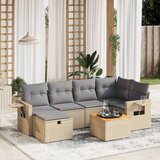 vidaXL 7-dijelni set vrtnih sofa s jastucima bež od poliratana | shoptok.hr