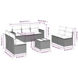  8-dijelni set vrtnih sofa od poliratana s jastucima sivi | shoptok.hr