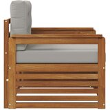  Set vanjskih sofa Čvrsto drvo akacije i poliester Prirodna - Prirodna i svijetlo siva Otvoreni okvir | shoptok.hr