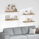  Stenska polica 4 pcs Rjava 80 x 23,5 x 4 cm Konstruiran les, (5000201470) | Shoptok.si
