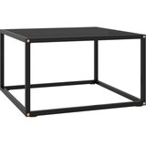 vidaXL Klubska mizica črna s črnim steklom 60x60x35 cm Cene