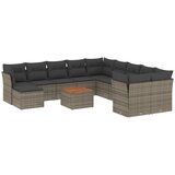 Maison Chic Seti vrtnega pohištva - Vrtna garnitura - Vrtni pohištvo set 12-delna z blazinami siva poli ratan, (21809990) | Shoptok.si