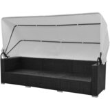 7-dijelni vrtni lounge set s baldahinom poli ratan crni | Eponuda.com