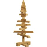vidaXL Drveno božićno drvce s stalakom Smeđa 60 cm Masivna borovina | shoptok.hr