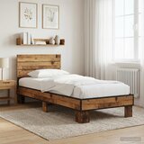  Okvir kreveta s uzglavljem Staro drvo 80 x 200 cm | shoptok.hr