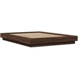  Posteljni okvir z LED lučkami rjavi hrast 120x190 cm inž. les, (21142721) | Shoptok.si