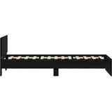  Okvir kreveta s uzglavljem s uzglavljem Crni hrast 90 x 190 cm | shoptok.hr