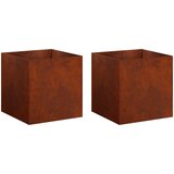  Vrtna saksija 2 kom. Rđa 35 x 35 x 35 cm Otporni čelik | shoptok.hr