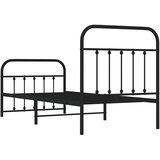  Metalni okvir kreveta uzglavlje i podnožje crni 90x190 cm | Eponuda.ba