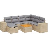  8-dijelni set vrtnih sofa s jastucima bež od poliratana | shoptok.hr