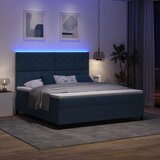  Krevet s opruga kutije s LED trakama Plava 180 x 200 cm tkanina | shoptok.hr