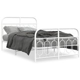 Furnova Kovinski posteljni okvir z vzglavjem in vznožjem bel 120x190 cm, (21937117) | Shoptok.si