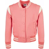 Urban Classics Kids Girls' inset College Sweat Jacket palepink/whitesand
