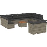  13-dijelni set vrtnih sofa od poliratana s jastucima sivi | shoptok.hr