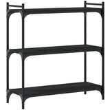 Maison Chic Knjižna omara - Knjižni regal 3-nadstropna črna 80x30x86 cm inženirski les, (21725213) Cene