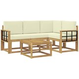 vidaXL Zunanja garnitura za sedenje z blazino 5 pcs Bela in krem, (5000280538) | Shoptok.si