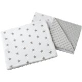 Medi Partners Quilt 55x75 + pillow 35x30 cotton + minky – Gray stars on white + gray minky | Eponuda.ba