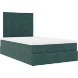 vidaXL Otomanski posteljni okvir z vzmetnicami zelen 120x190cm žamet, (21609426) | Shoptok.si