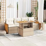  5-dijelni set vrtnih sofa s jastucima poliratan i bagrem bež | shoptok.hr