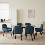 vidaXL Trpezarijske stolice 6 pcs Baršun Plava 59 x 59,5 x 90 cm | Eponuda.com