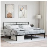 vidaXL Kovinski posteljni okvir z vzglavjem črn 200x200 cm Cene
