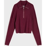 Sinsay Rebrasti džemper half-zip s viskozom | shoptok.hr