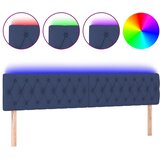 Maison Chic led posteljno vzglavje - vzglavna omarica - nočna omarica modro 180x7x78/88 cm blago, (21708486) Cene