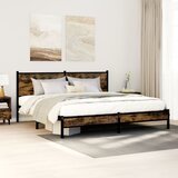  Metalni okvir kreveta bez madraca boja hrasta 183x213 cm | shoptok.hr