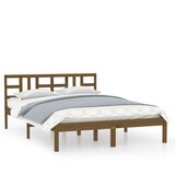 The Living Store Posteljni okvir medeno rjav iz trdnega lesa 200x200 cm - Posteljni Okvir, (21525678) | Shoptok.si