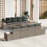 vidaXL 9-dijelni set vrtnih sofa s jastucima siva poli ratan akacija | shoptok.hr