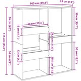 Sobna pregrada boja betona 100x33x115 cm konstruirano drvo | shoptok.hr