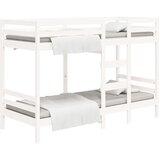 Krevet na kat bijeli 90 x 190 cm od masivne borovine | shoptok.hr